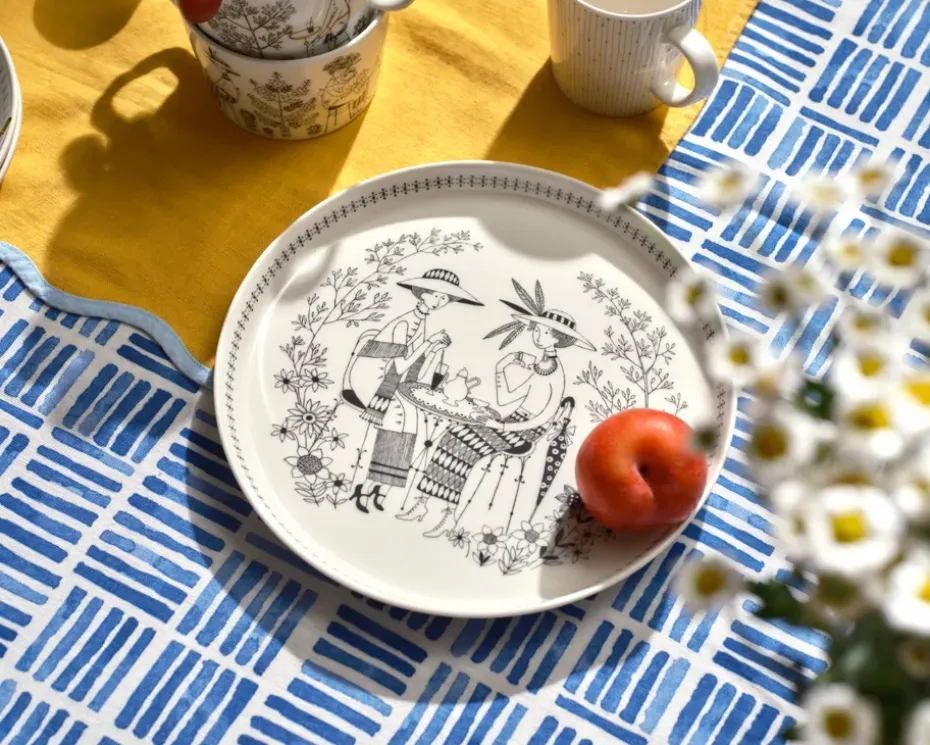Emilia bord Ø24 cm, Zwart-wit