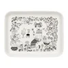Emilia bord 15x19 cm, Zwart-wit