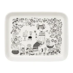 Emilia bord 15x19 cm, Zwart-wit