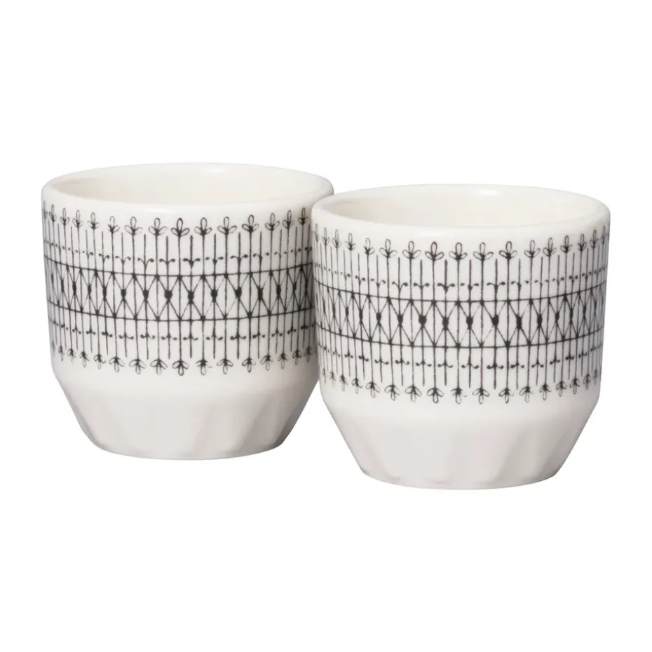 Emilia eierdop 4 cl 2-pack, Zwart-wit