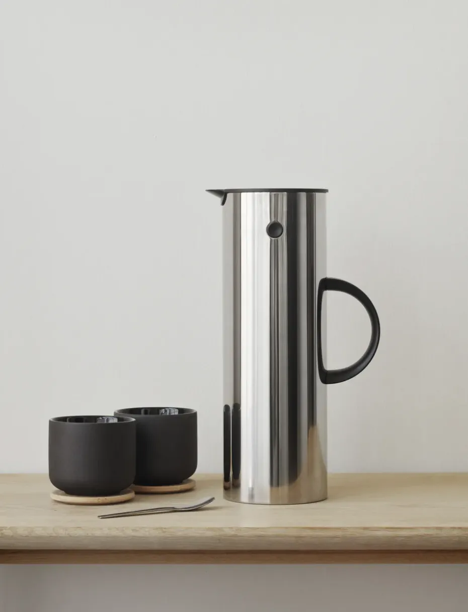 EM77 Stelton thermoskan 1 l., stainless steel (roestvrij staal)
