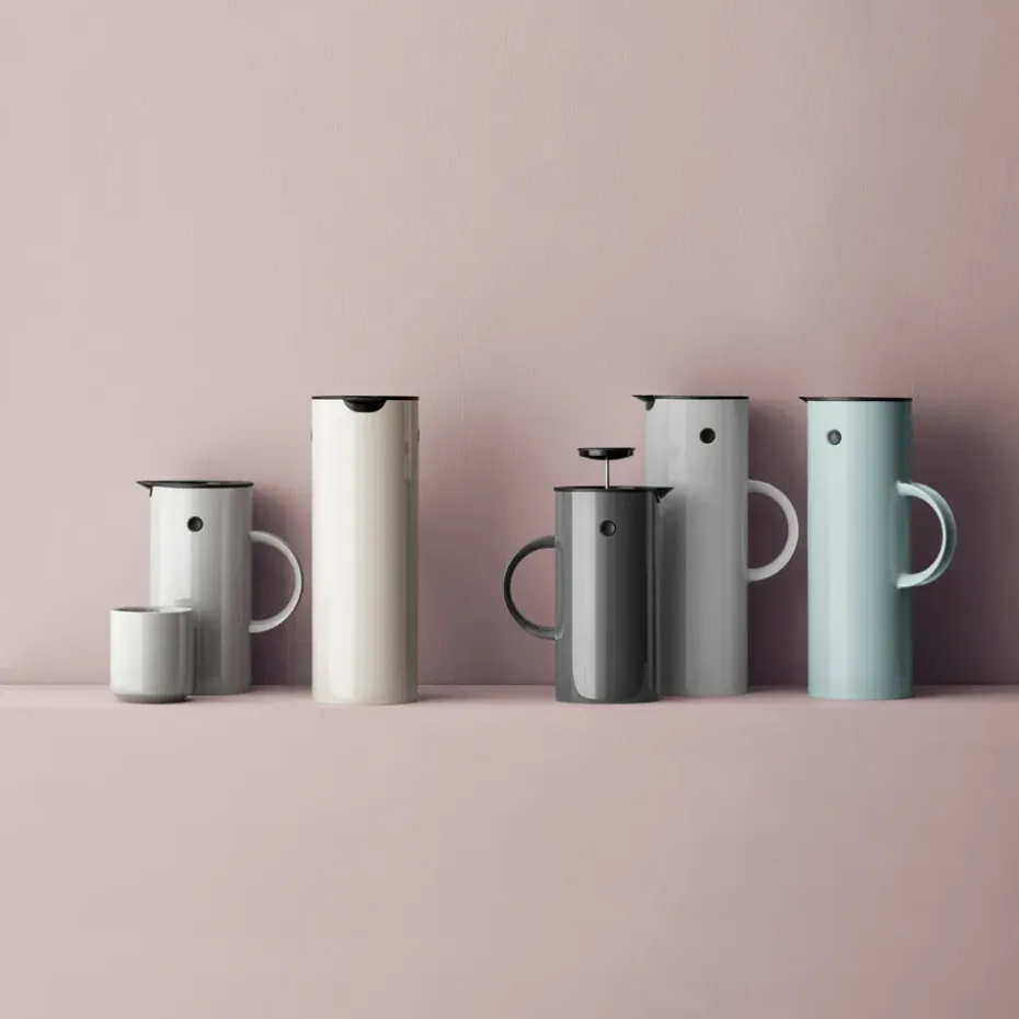 EM77 Stelton thermoskan 1 l., white shiny (wit glanzend)
