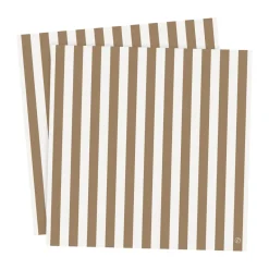Ernst servet gestreept 33x33 cm 20-pack, Caramel-wit
