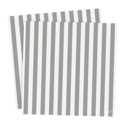 Ernst servet gestreept 33x33 cm 20-pack, Wit-grijs gestreept