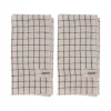 Ernst servetten 2-pack geruit 40x40 cm, Zwart-beige