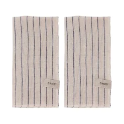 Ernst servetten 2-pack gestreept 40x40 cm, Blauw-beige