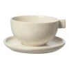 Ernst theekop met schotel 7,5 cm, Wit zand