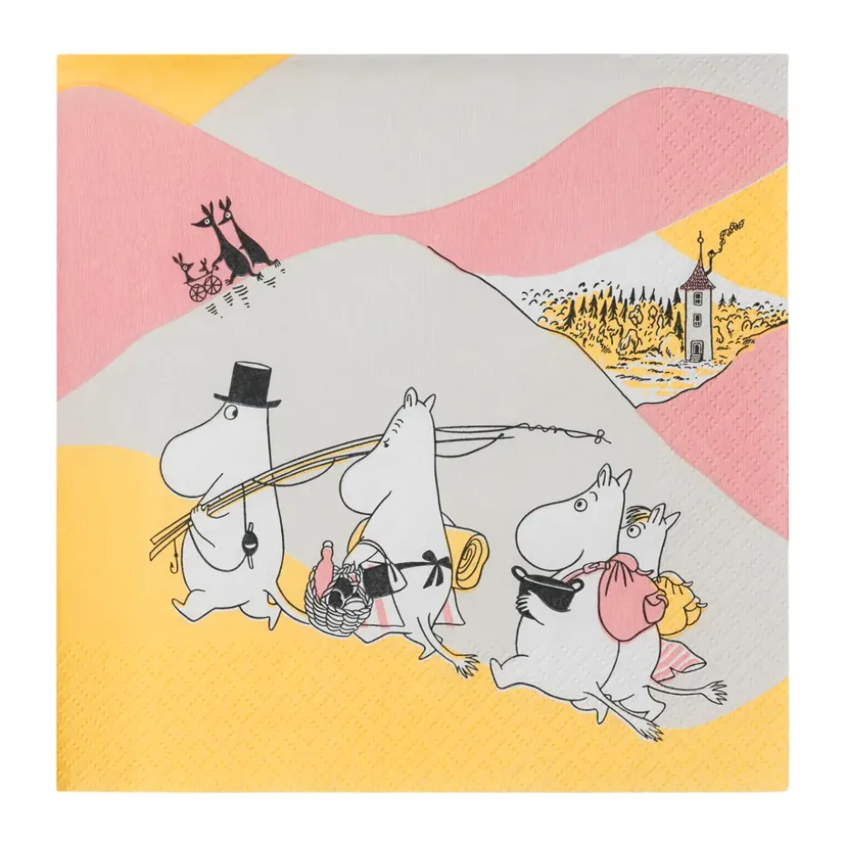 Family Time Moomin papieren servetten 33x33 cm 20-pack, Multi