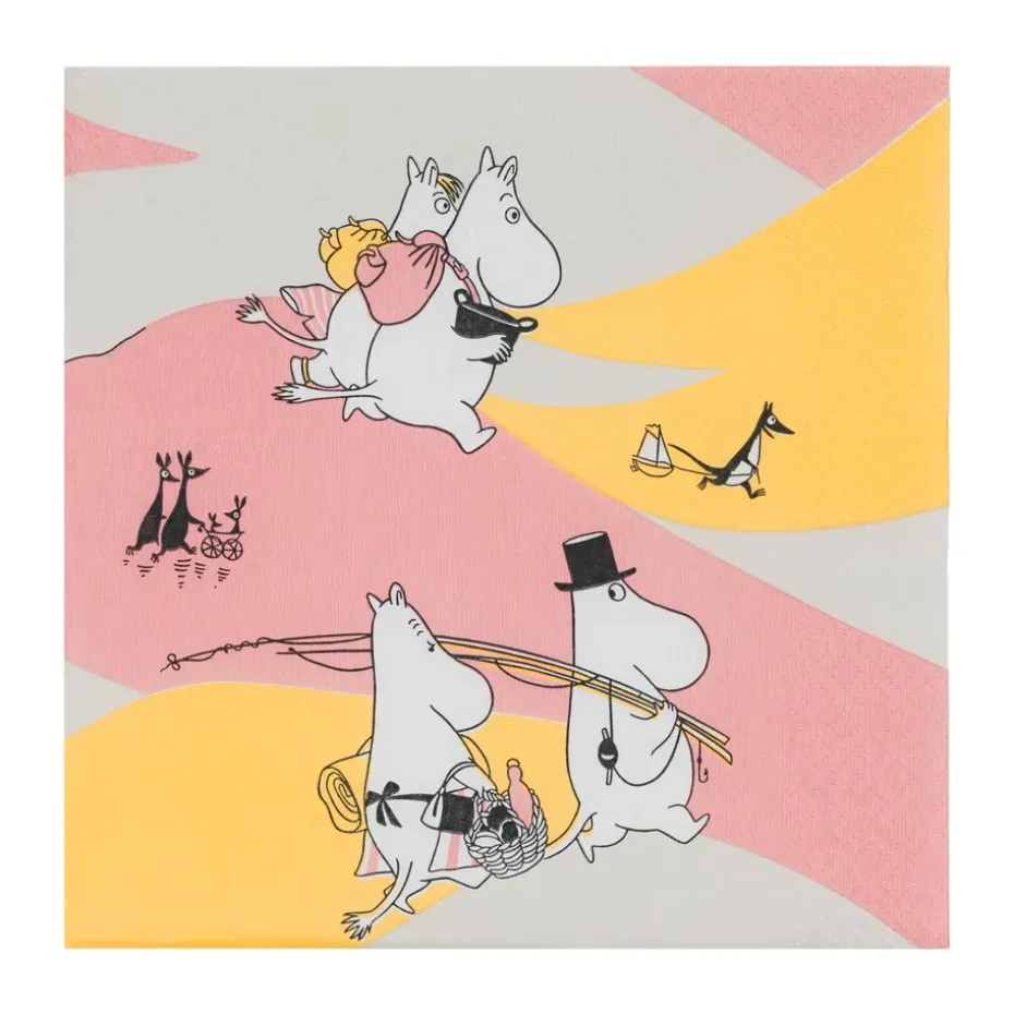 Family Time Moomin papieren servetten 33x33 cm 20-pack, Multi