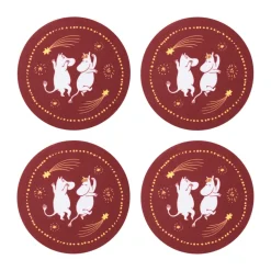 Feestelijke momenten glazenonderzetters 4-pack, Ø9 cm