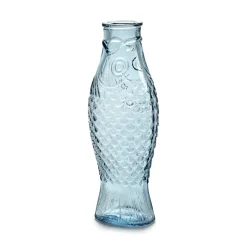 Fish & Fish glazen fles 85 cl, Light blue