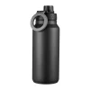 Flory waterfles dubbelwandig mobielmagnet 0,9 L, Zwart-grijs