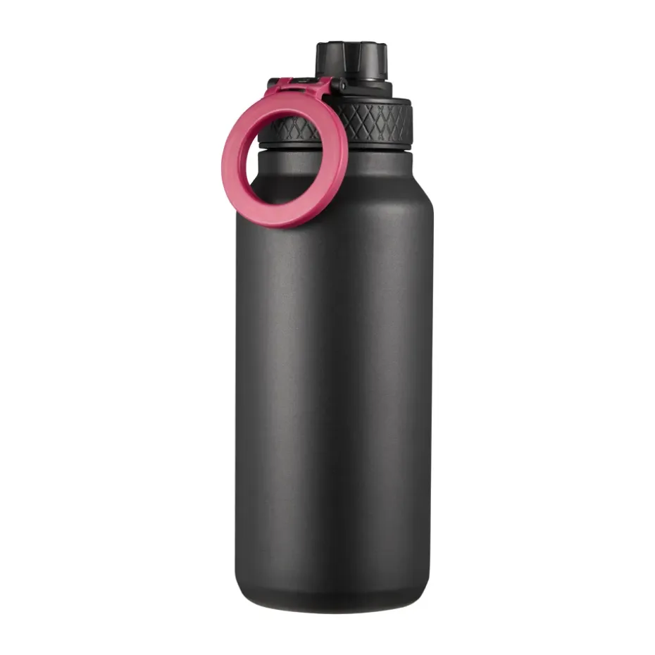 Flory waterfles dubbelwandig mobielmagnet 0,9 L, Zwart-paars