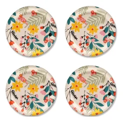 Flower glasonderzetter Ø11 cm 4-pack, Pink