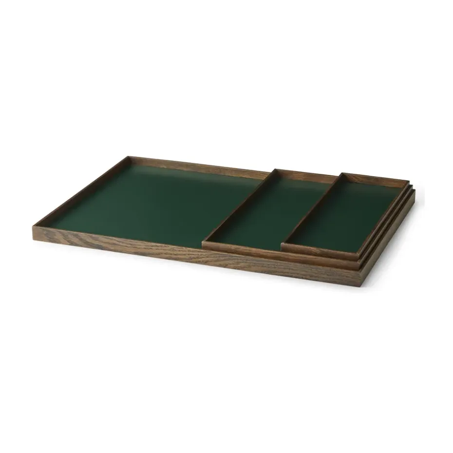 Frame dienblad medium 23x34 cm, Gerookt eikenhout-groen
