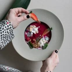 Fumiko soepbord, Beige-zwart