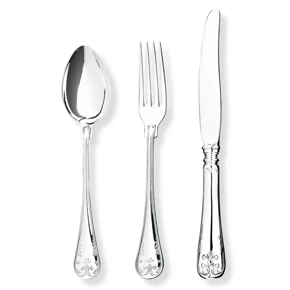 Gammal Fransk dinervork verzilverd, 20 cm