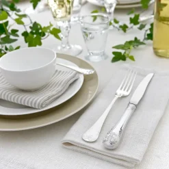 Gammal Fransk dinervork verzilverd, 20 cm