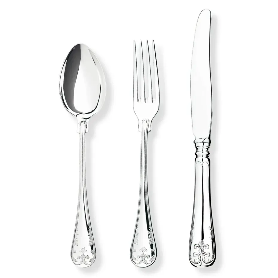 Gammal Fransk dinervork zilver, 20 cm
