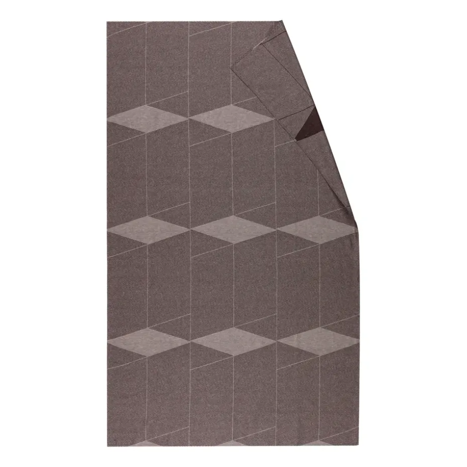 Geometric tafelkleed 147x250 cm, Bruin-wit