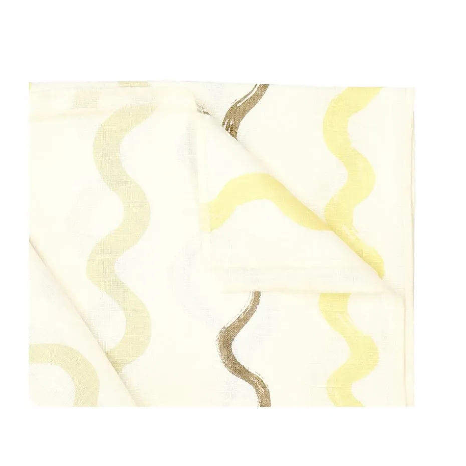 Gestreept tafelkleed 149x250 cm, White-yellow