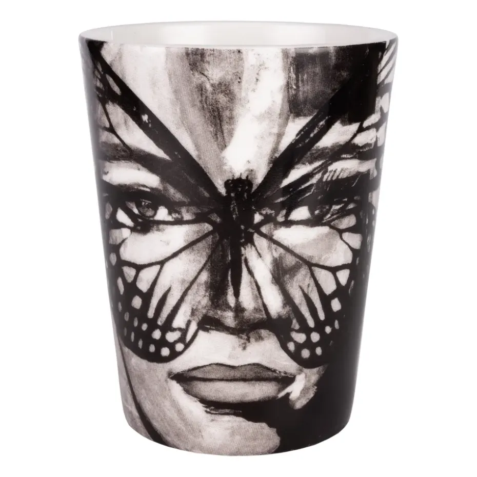 Golden Butterfly mok 35 cl, Black-white