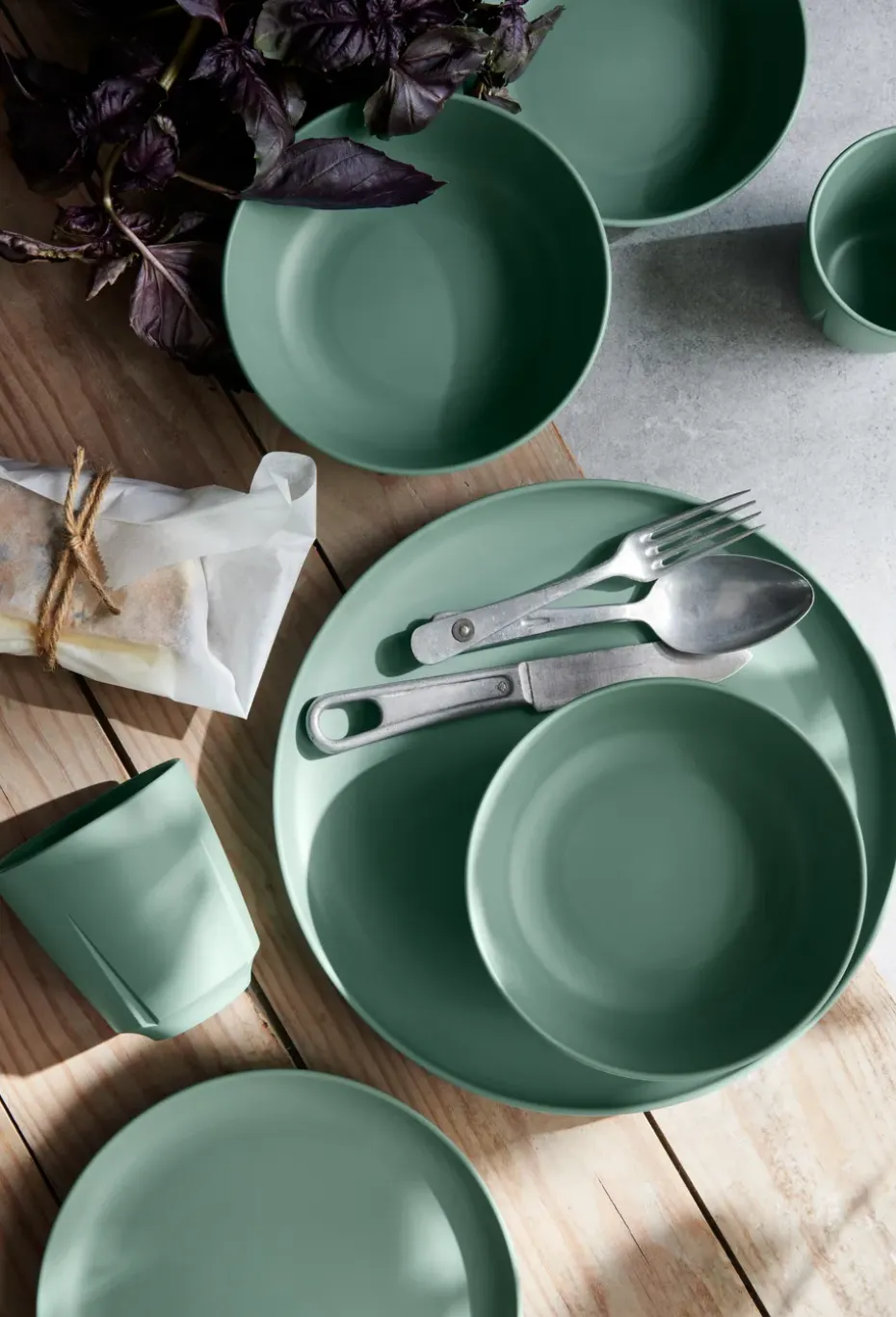 Grand Cru Take bord Ø19,5 cm 2-pack, Mistgroen