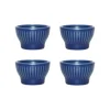Groovy eierdop 4-pack, Blue stoneware