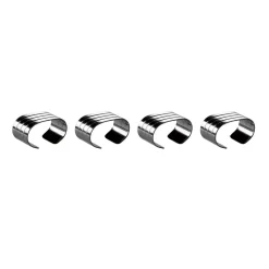 Groovy servetring 4-pack, Roestvrij staal