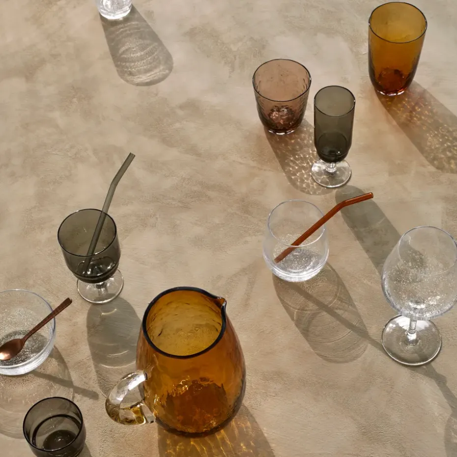 Hammered drinkglas 50 cl, Amber