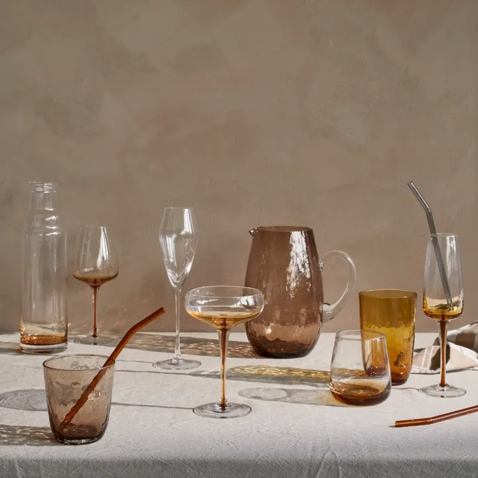 Hammered drinkglas 33,5 cl, Bruin