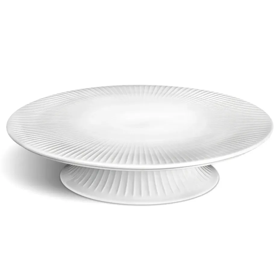 Hammershøi taartbord op voet Ø30 cm., wit