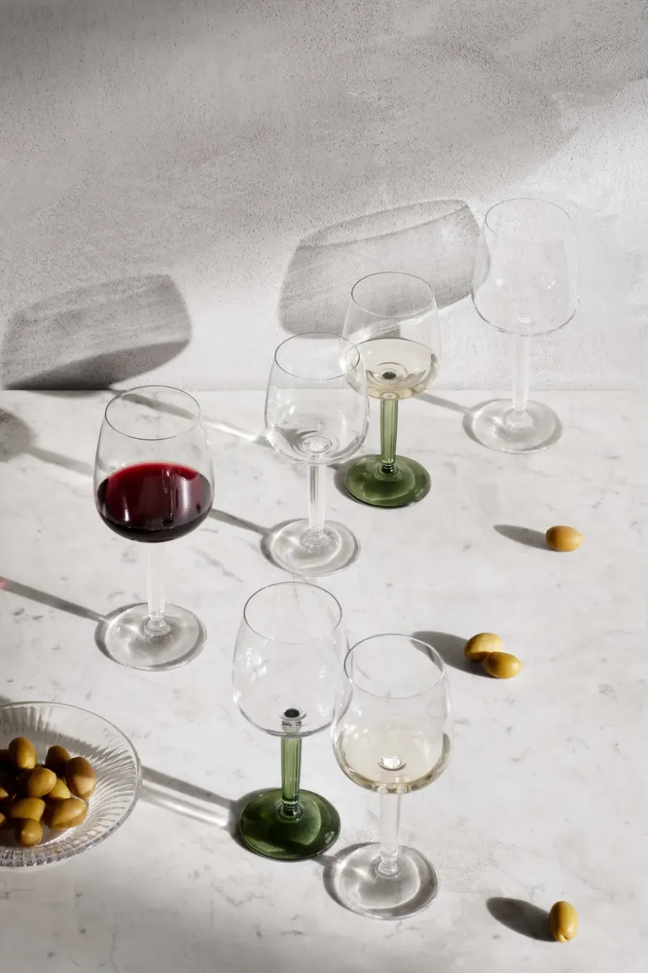 Hammershøi wittewijnglas 35 cl 2-pack, Doorzichtig-groen