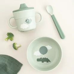 Happy Clouds foodie first meal serviesset 3-delig, Green