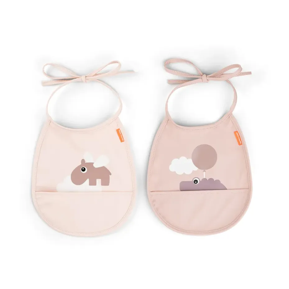 Happy Clouds Tiny slabbetje 2-pack, Powder