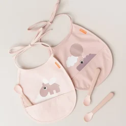 Happy Clouds Tiny slabbetje 2-pack, Powder
