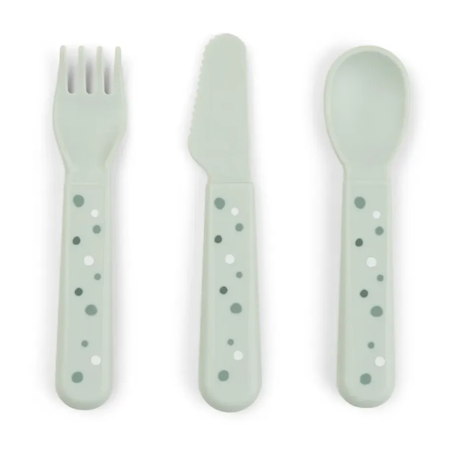 Happy Dots foodie bestekset 3-delig, Green