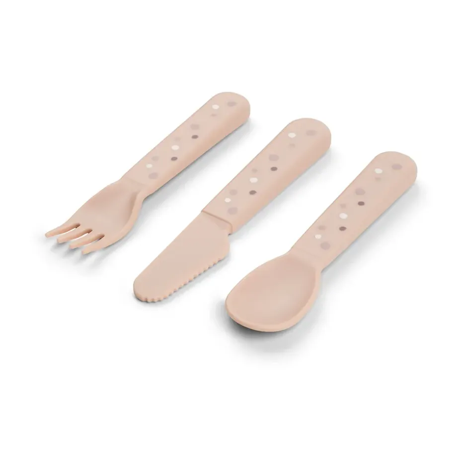 Happy Dots foodie bestekset 3-delig, Powder