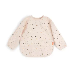 Happy Dots slabbetje met mouw, Poeder