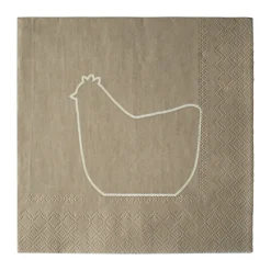 Happy hen papieren servet 33x33 cm 20-pack, Brown