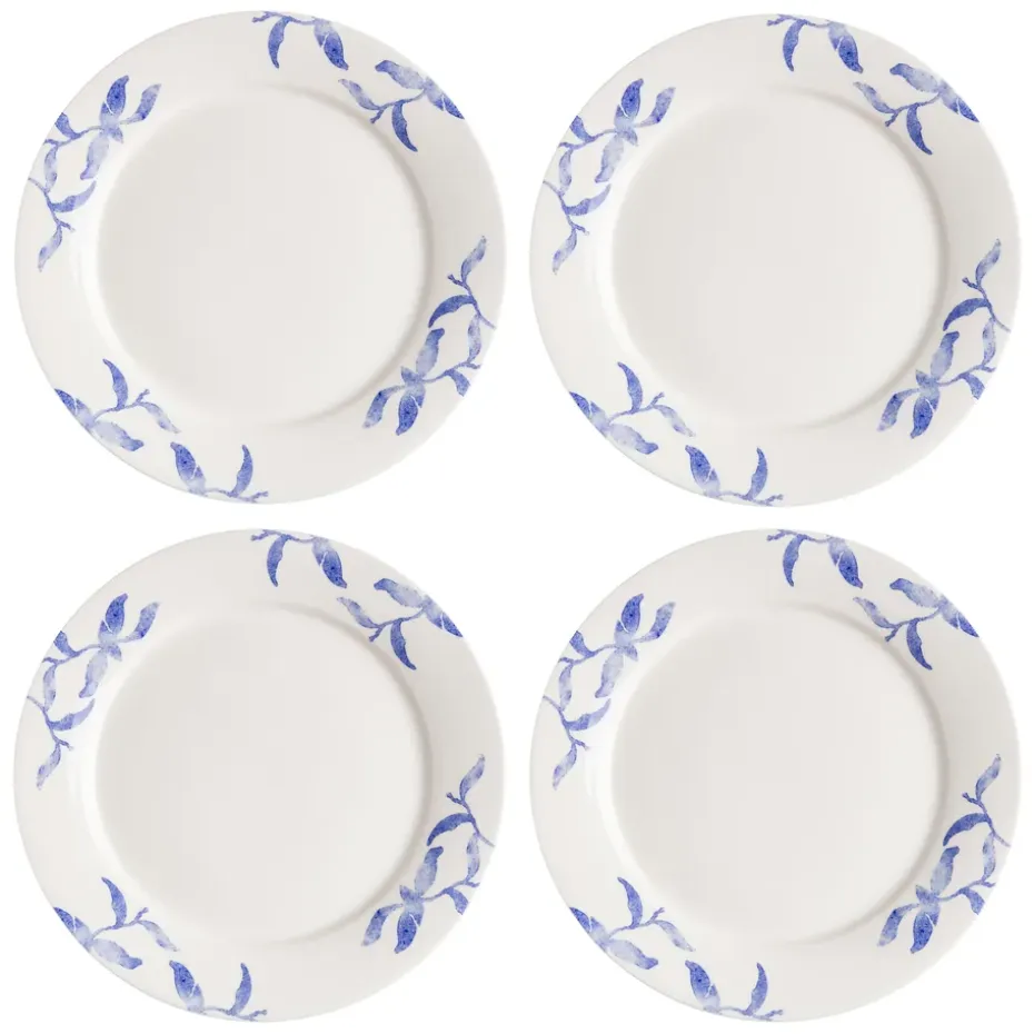 Havspil bord 28 cm 4-pak, blauw-wit