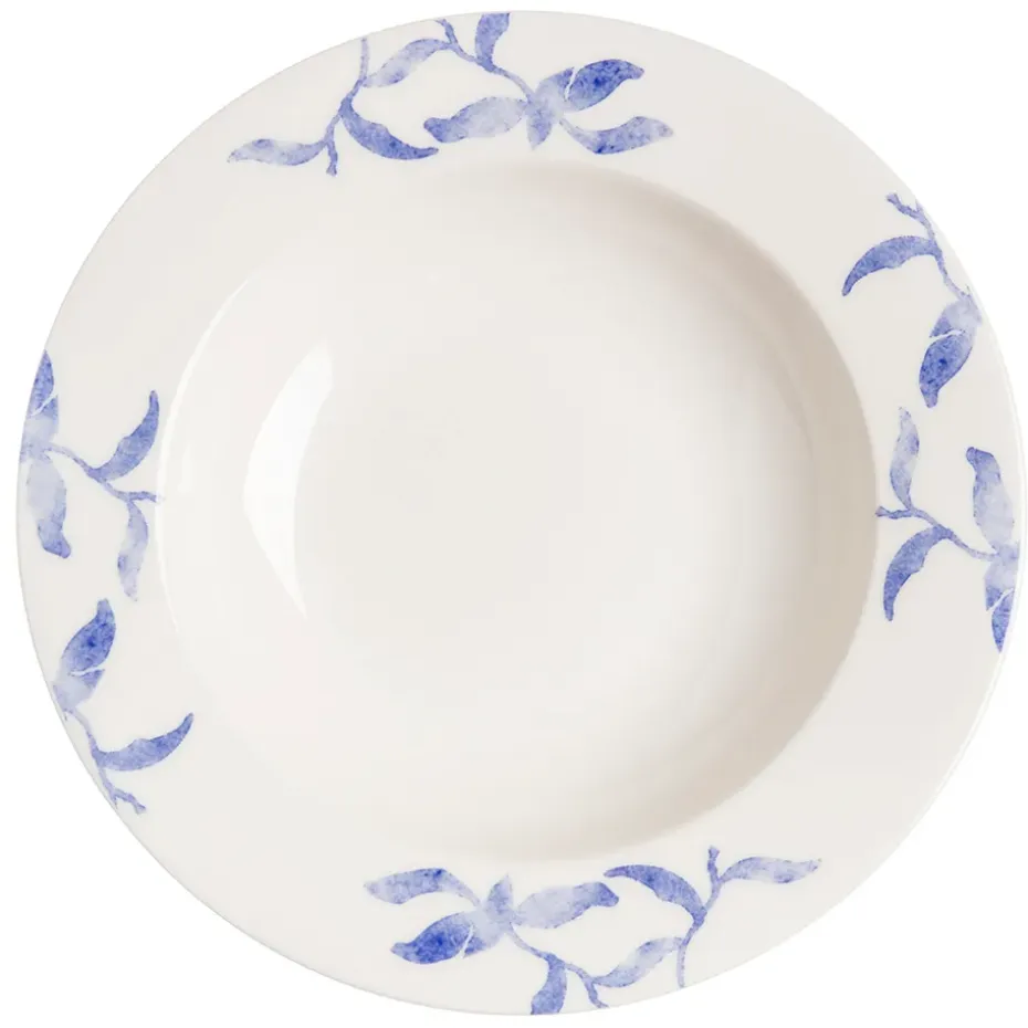 Havspil diep bord 23 cm 4-pak, blauw-wit