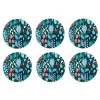 Herbarium onderzetters 6-pack, blauw