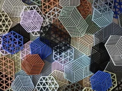 Hexagon pannenonderzetter, Indigo