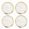 Hilke Collection glasonderzetters 4-pack, Wit marmer-massief messing