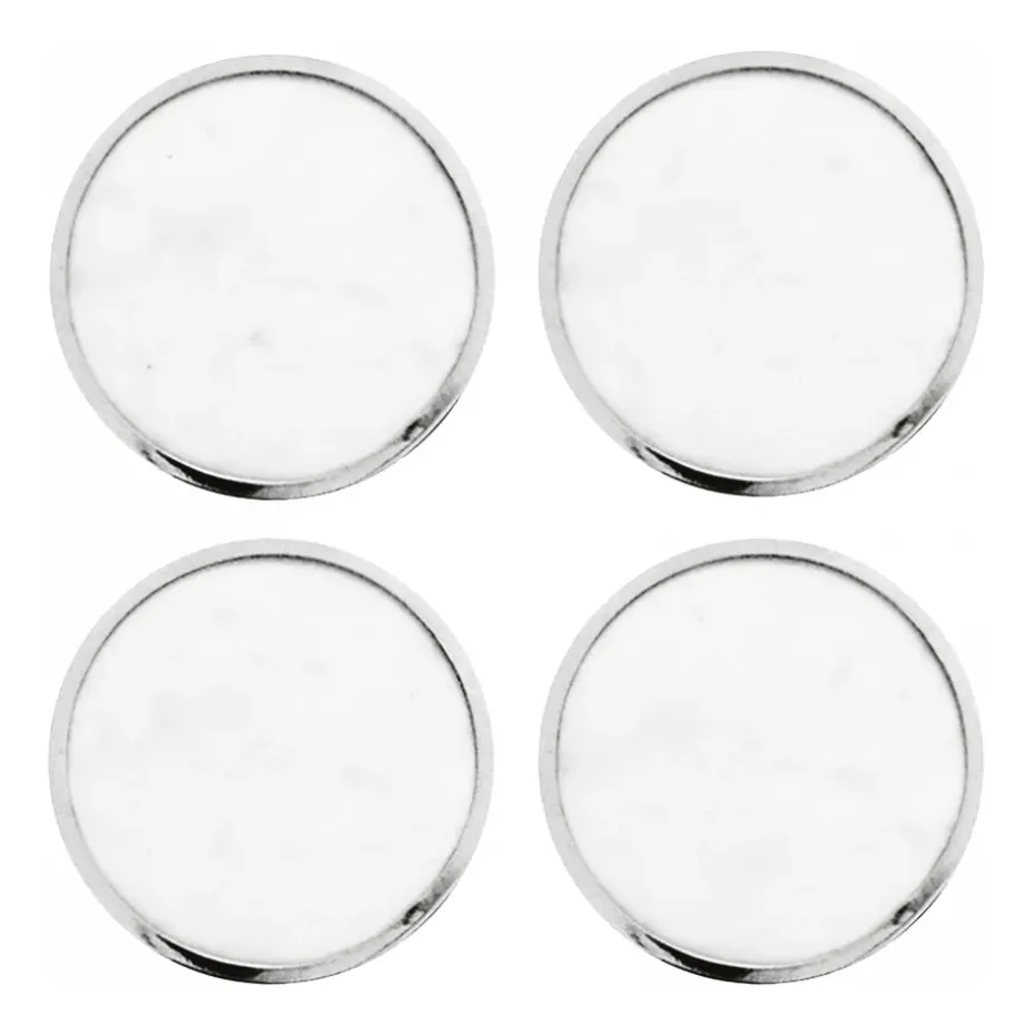 Hilke Collection glasonderzetters 4-pack, Wit marmer-vernikkeld messing