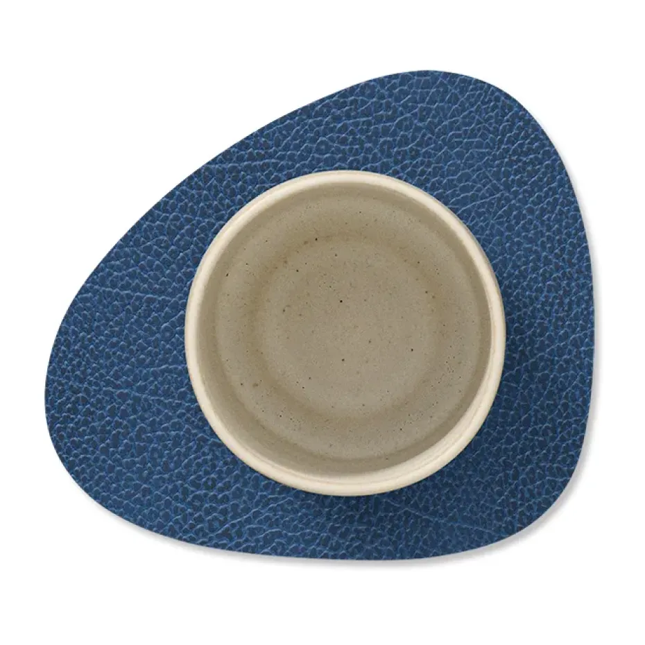 Hippo onderzetter (glazen) curve, marineblauw