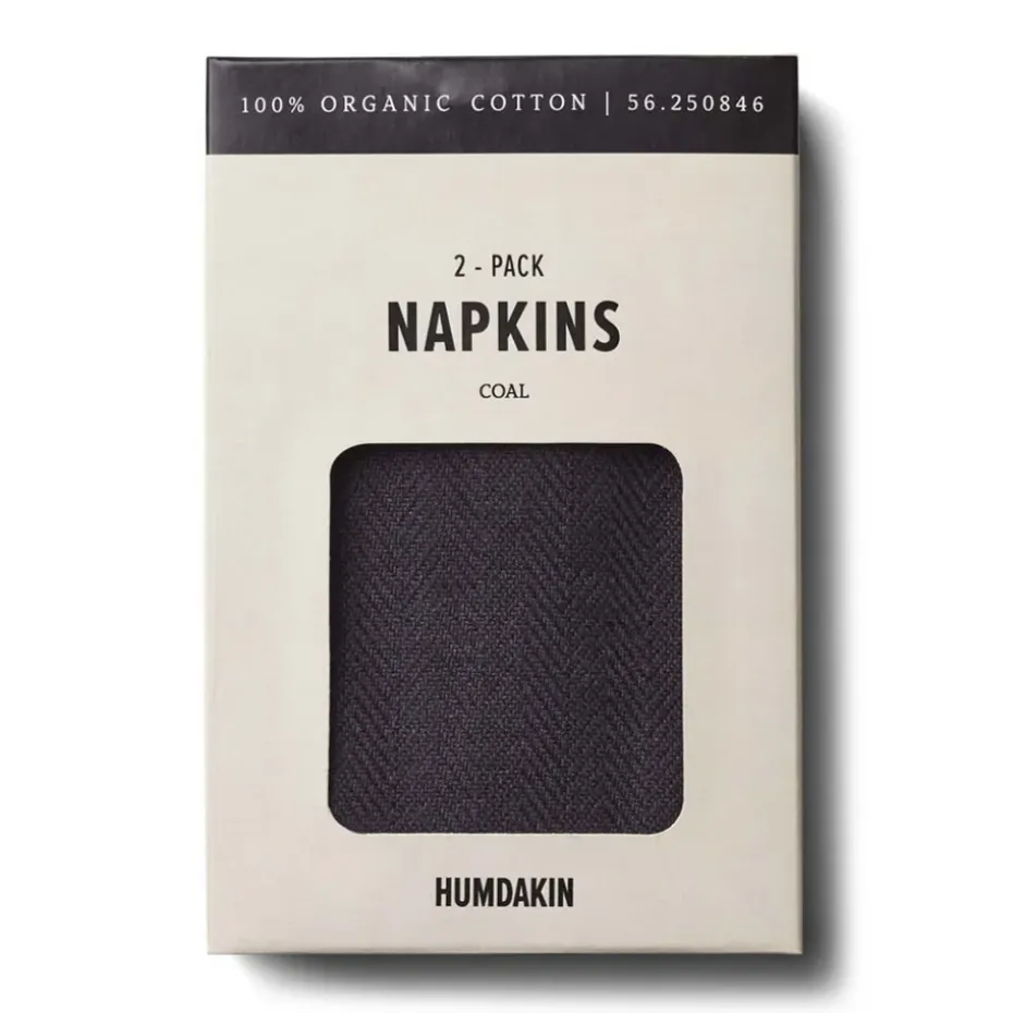 Humdakin stoffen servet 40x40 cm 2-pack, Coal