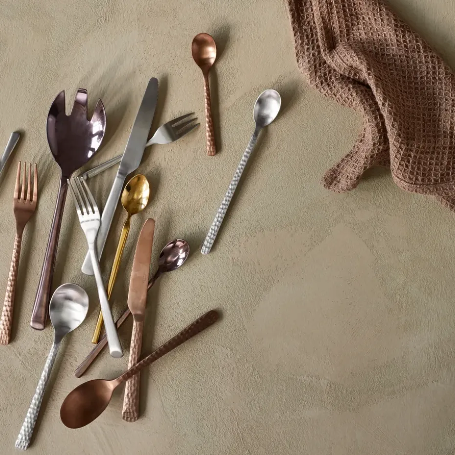 Hune bestek 16-delig, Copper hammered