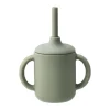 Idun beker met rietje siliconen 120 ml, Green